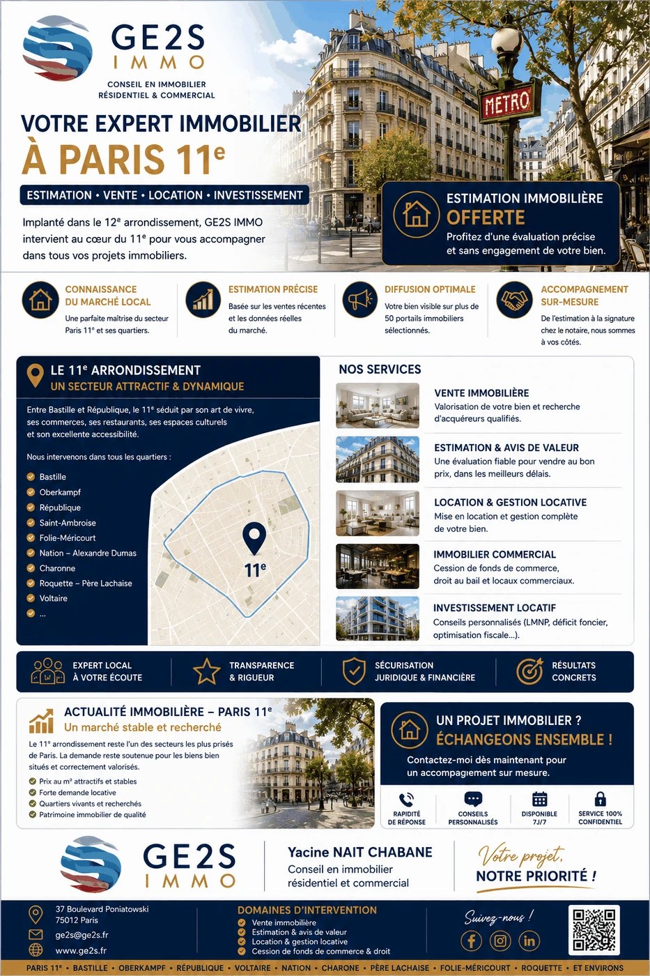 Paris 11e : estimer un bien dans un marché dense et concurrentiel — GE2S IMMO