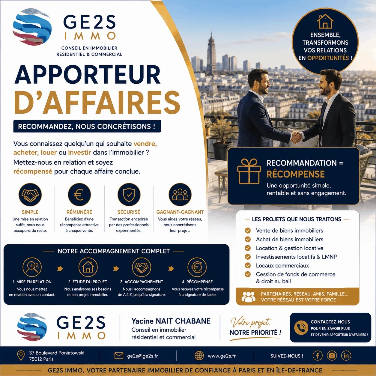 Apporteur d’affaires immobilier : transmettre une opportunité avec méthode — GE2S IMMO